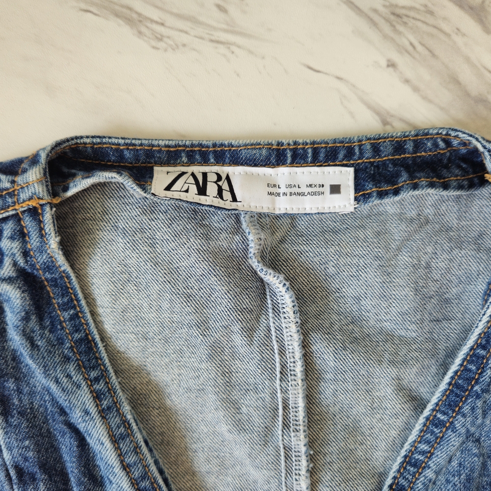 Zara Blue Denim Maxi Skirt and Vest Set ZARA - Picture 11 of 14